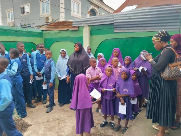 Students Waiting for Vision Screening