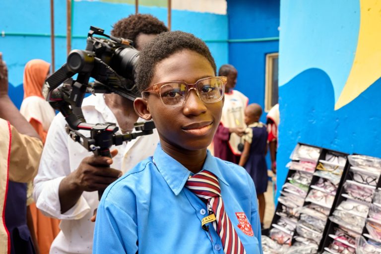 Student With His New Glasses