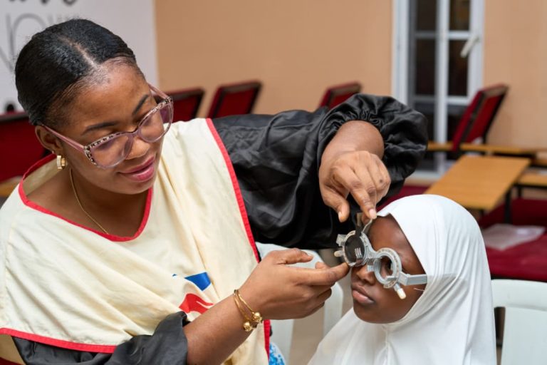 Outreach Participant Undergoing Vision Screening