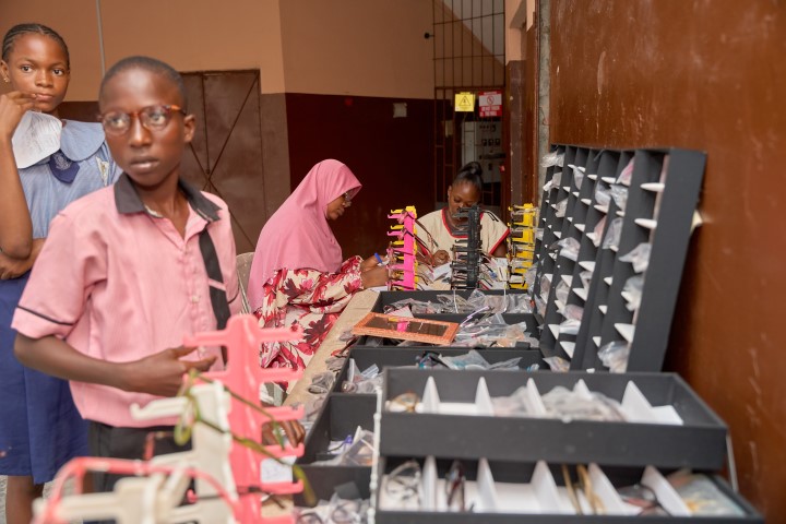 Student At The Eye Glass Station_