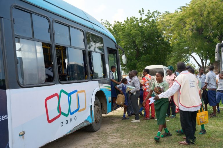 Students Arriving for The School Eye Health Outreach