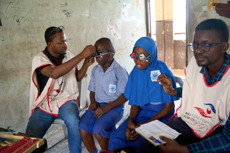Students Being Vision Screened