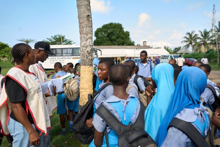 Students Registering for the School Eye Health Programme