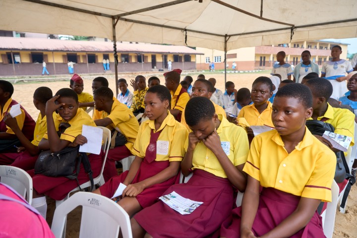 Students Waiting for Vision Screening