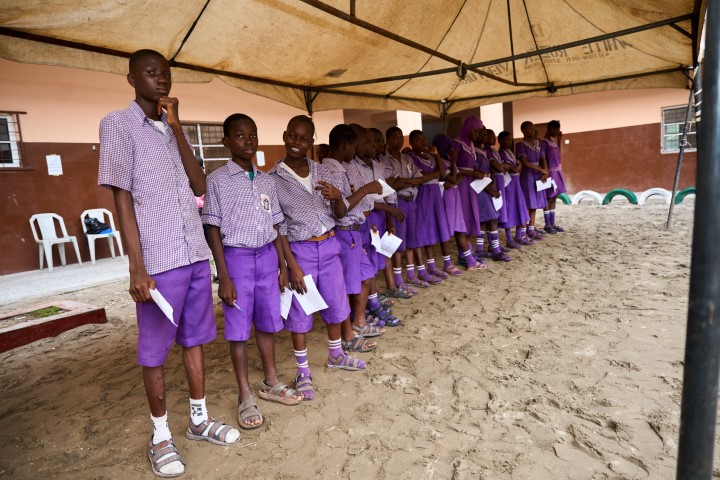 Students waiting For The Vision Screening